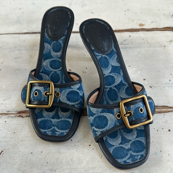 Coach Margot Signature Denim Sandal size 6.5 - Picture 1 of 7